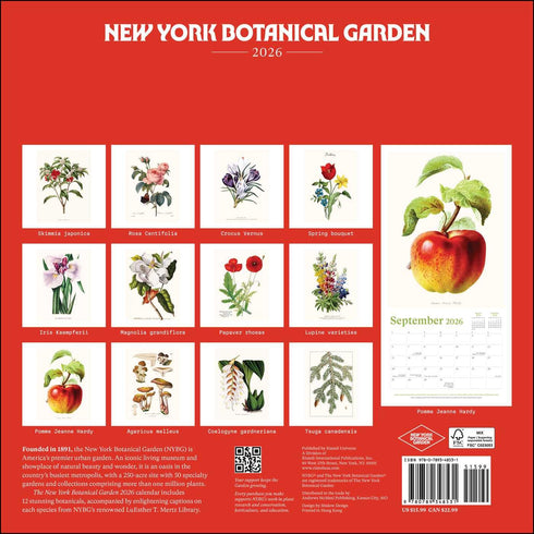 NEW YORK BOTANICAL GARDEN 2026 WALL CALENDAR